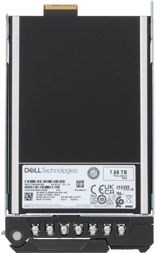 Alt view image 5 of 7 - NKGTX Dell 7.68TB Enterprise NVMe Gen5 RI TLC E3.S SSD PM1743