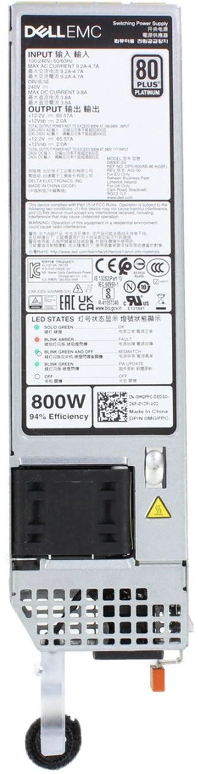 Alt view image 5 of 7 - MGPPC Dell 15G/16G 800W 80+ Platinum 60mm PSU