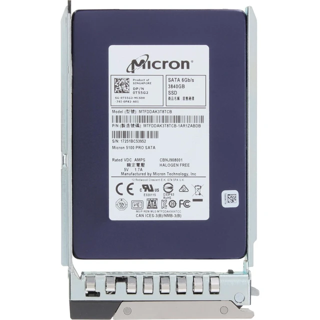Alt view image 5 of 7 - T55G2) -CO3 Dell 3.84TB 6Gbps SATA MU TLC SED 2.5 SSD 5100 Pro CPO