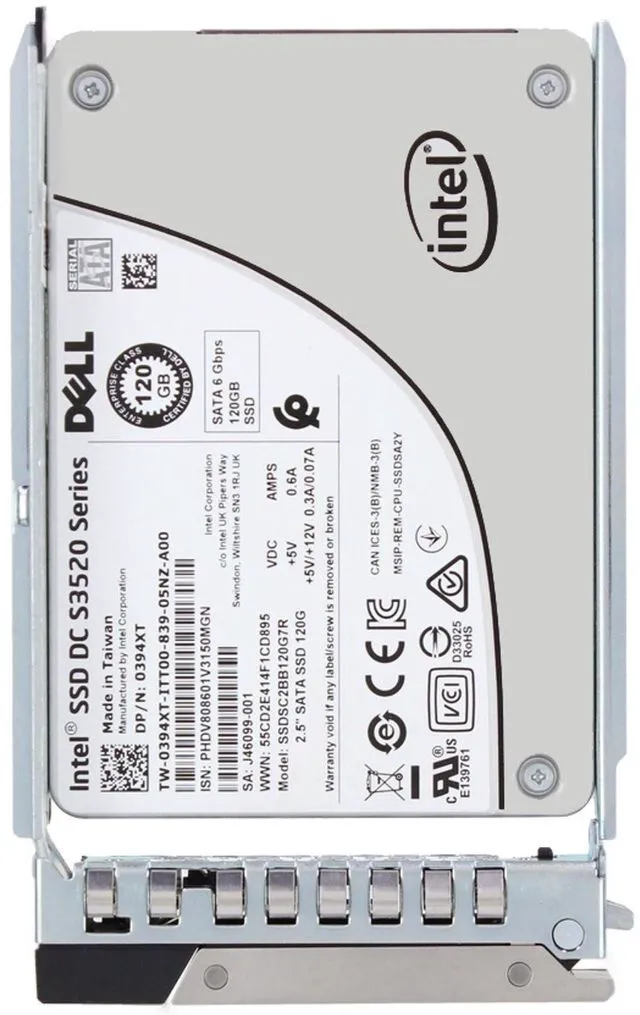 Alt view image 5 of 7 - 394XT) -CO3 Dell 120GB 6Gbps SATA RI MLC 2.5 SSD S3520 CPO