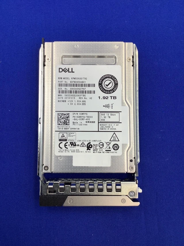 Alt view image 3 of 7 - (NOT FOR HOME PC!) 2WVYG Dell 1.92TB SAS 12Gbps Mix Use 2.5'' SSD KPM5XVUG1T92 with tray