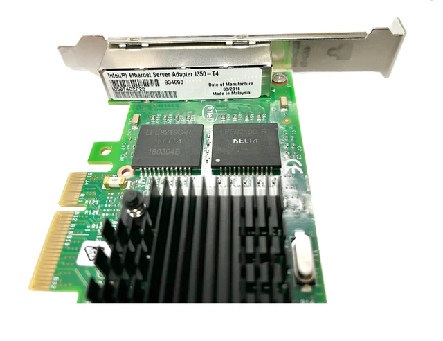 Alt view image 3 of 6 - Original Intel I350-T4V2 1GbE Ethernet Server Adapter I350-T4V2BLK with Hologram