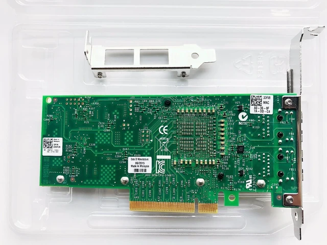 Alt view image 2 of 2 - Dell 540-BBHD Intel X540-T2 10GbE Dual Port Copper RJ-45 NIC Network Adapter