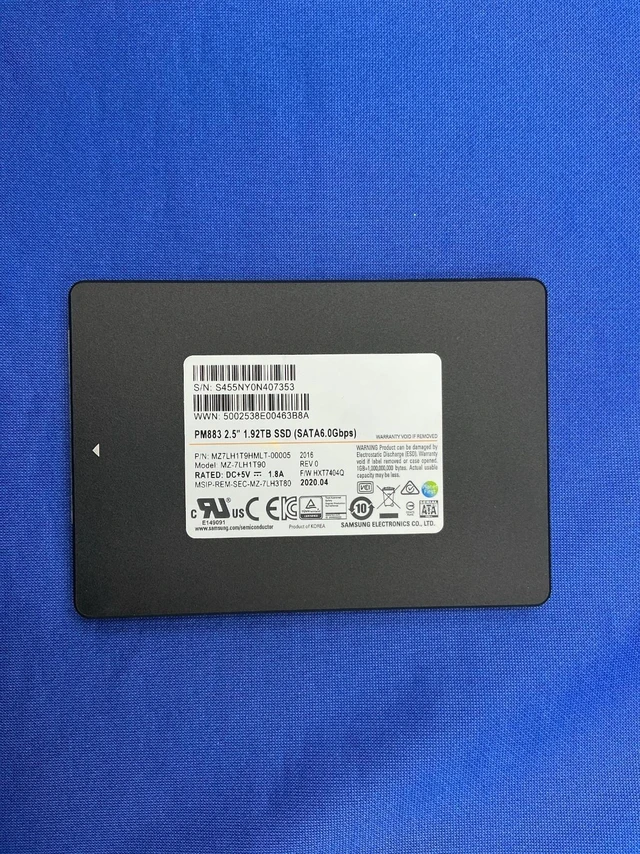 Main image of MZ-7LH1T90 SAMSUNG PM883 1.92TB SATA 6.0Gbps 2.5in SSD