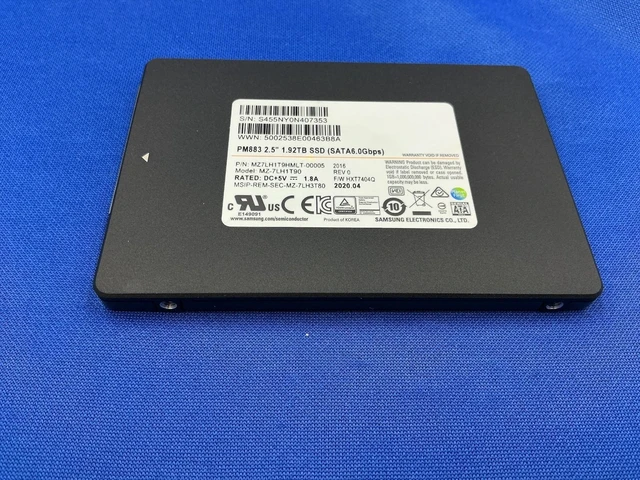 Alt view image 4 of 6 - MZ-7LH1T90 SAMSUNG PM883 1.92TB SATA 6.0Gbps 2.5in SSD