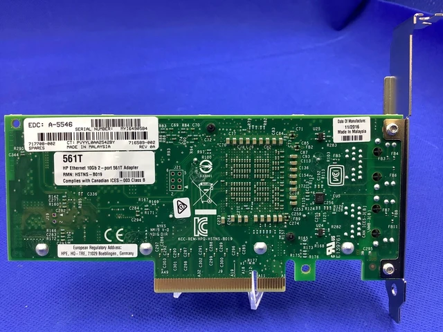 Alt view image 4 of 6 - 716591-B21 HP 716589-001 Ethernet 10GBase-T 2-port 561T Adapter 717708-001
