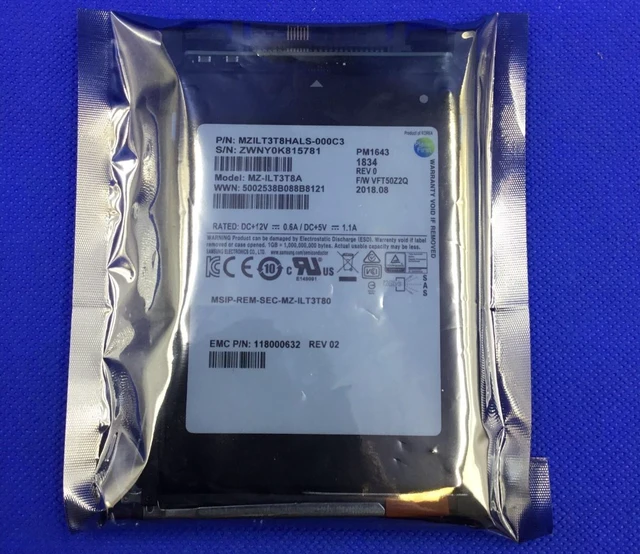 Main image of (NOT FOR HOME PC!) MZ-ILT3T8A SAMSUNG PM1643 3.84TB SAS 12G READ INTENSIVE 2.5'' SSD EMC 118000632