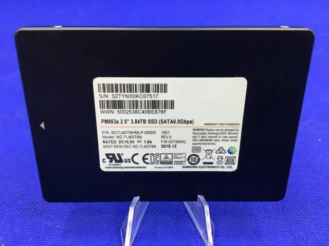 Main image of MZ-7LM3T8N SAMSUNG PM863a 3.84TB SATA 2.5in SSD