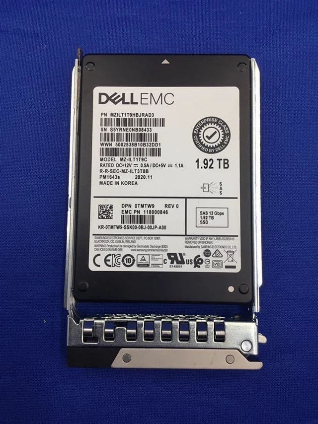 Main image of (NOT FOR HOME PC!) 0TMTW9 TMTW9 Dell 1.92TB SAS 12Gbps Read Intensive 512e 2.5'' SSD MZ-ILT1T9C