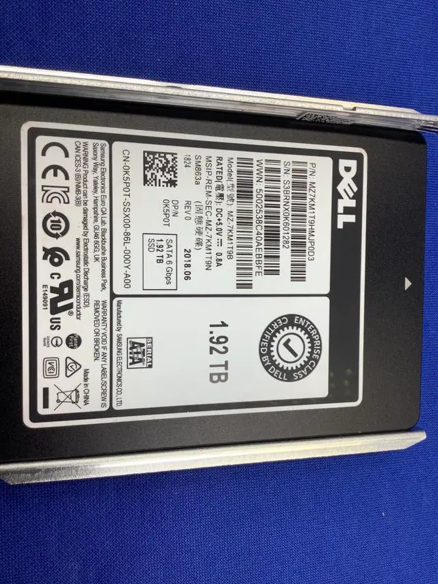 Alt view image 7 of 7 - K5P0T DELL 1.92TB SATA 2.5" 6Gb/s SSD SM863a MU SSD MZ-7KM1T9B 0K5P0T