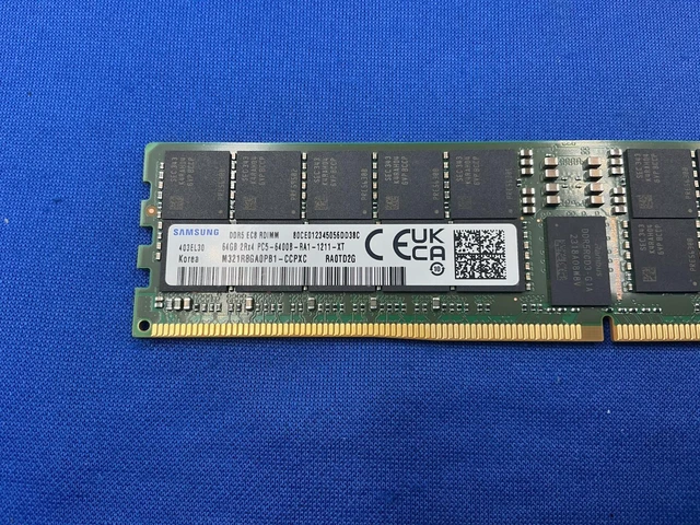 Alt view image 3 of 6 - M321R8GA0PB1-CCP SAMSUNG 64GB (1X64GB) 2Rx4 PC5-6400B RDIMM Memory