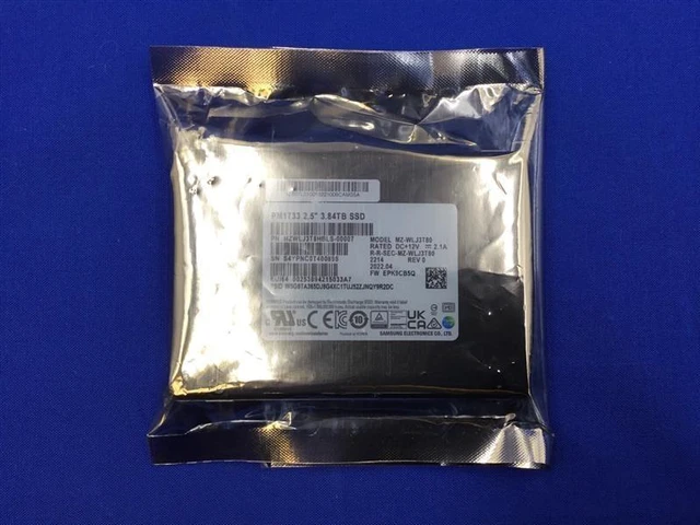 Main image of MZ-WLJ3T80 Samsung PM1733 MZWLJ3T8HBLS 3.84TB PCIe NVME Gen4 U.2 2.5in SSD