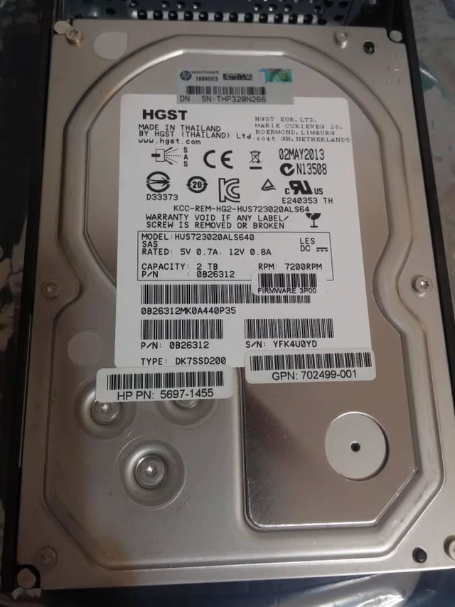 Alt view image 3 of 3 - (NOT FOR HOME PC!) QR499A/697390-001/0B23612/702499-001/5697-1455-HP 2TB 6G 7200 SAS LFF M6720