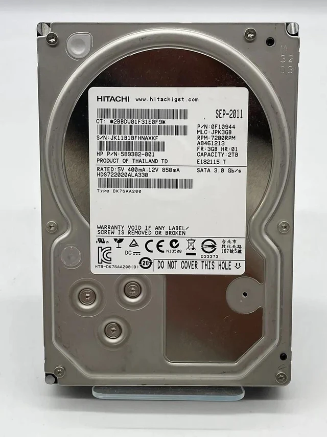 Main image of ** ZERO HOURS**-Hitachi 2TB,Internal,7200 RPM (HDS722020ALA330) Desktop HD
