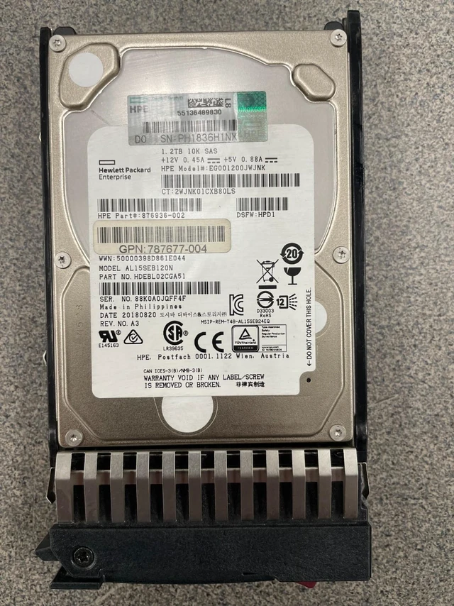 Main image of (NOT FOR HOME PC!) HPE J9F48A | 787648-001| MSA 1.2TB 12G SAS 10K SFF 2.5IN DP ENTERPRISE HD