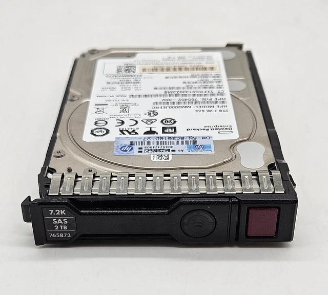 Alt view image 2 of 4 - (NOT FOR HOME PC!) HP 2TB 7200RPM SAS 12Gbps (512e) 2.5" Hard Drive w/Caddy 765873-001