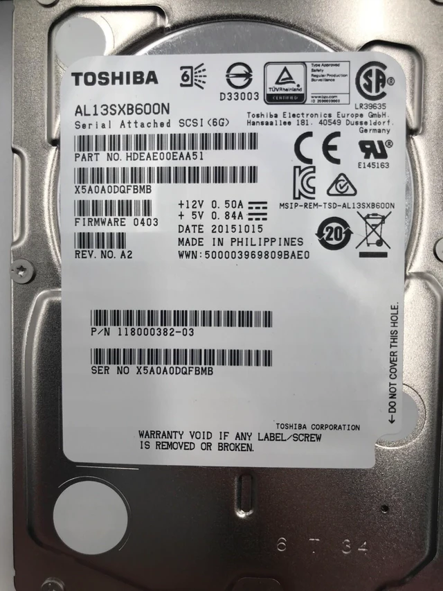 Alt view image 6 of 7 - (NOT FOR HOME PC!) EMC 005049675 9FN066-031 HDD EMC 600GB 15K 2.5in 6G SAS HDD for VNX V3-VS15-600