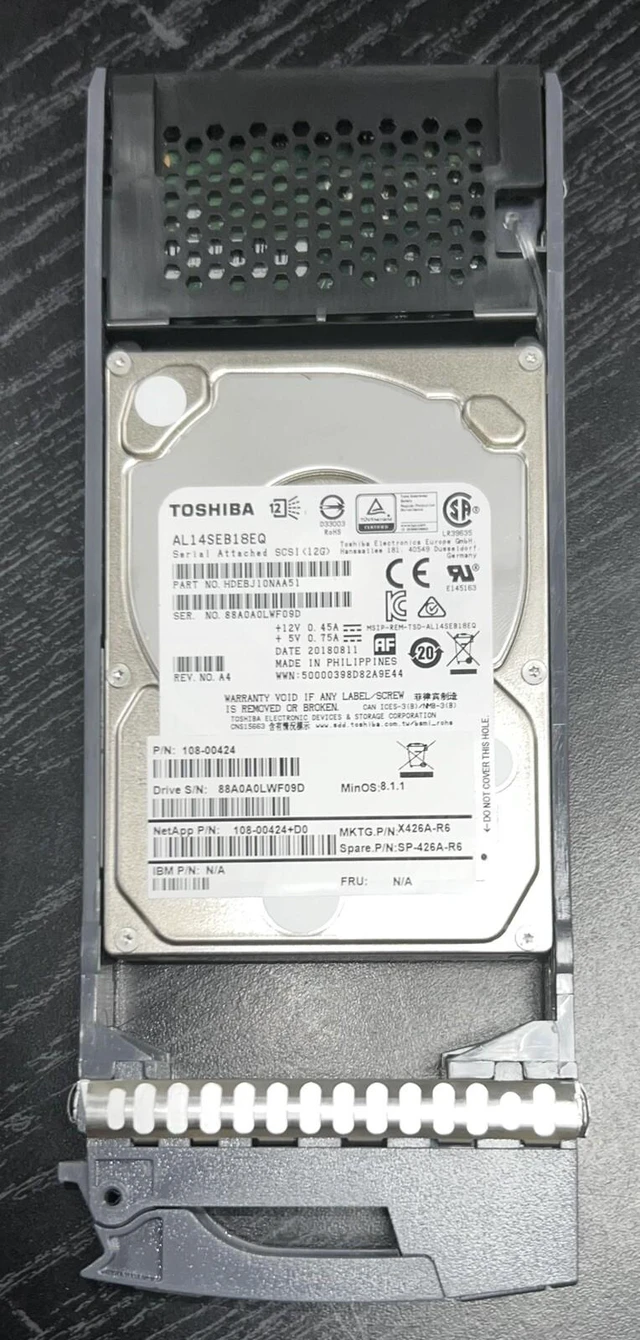 Alt view image 4 of 5 - (NOT FOR HOME PC!) NETAPP 1.8TB 10K 12G 2.5INCH HS SAS HDD 108-00424 / X426A-R6