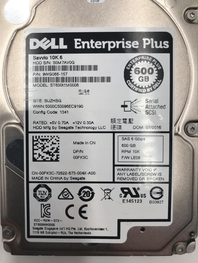 Alt view image 2 of 7 - (NOT FOR HOME PC!) NO TRAY DELL DRIVE ONLY 600GB 10K SAS 2.5 HDD 0FK3C 00FK3C 9WG066157 ST600MM0006
