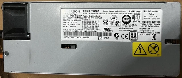 Alt view image 3 of 5 - IBM XSERIES 3XX0M4 750W POWER SUPPLY 94Y8114