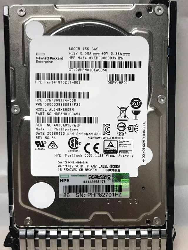 Alt view image 2 of 4 - (NOT FOR HOME PC!) 870757-B21 HPE 600GB SAS 12G ENTERPRISE 15K SFF (2.5IN) 870794-001
