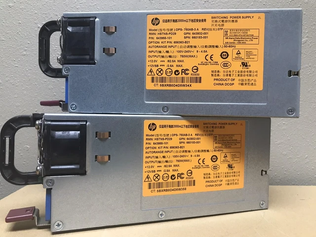 Alt view image 2 of 5 - LOT of 2 HP 750W CS PLATINUM POWER SUPPLY (2 Power supplies)
