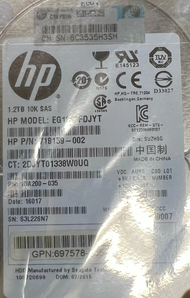 Alt view image 2 of 3 - (NOT FOR HOME PC!) HP 1.2TB 10K 6G 64MB 2.5" SAS Hard Drive with Tray 718162-B21 | 718292-001