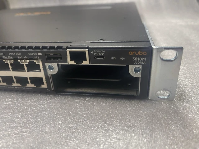 Alt view image 2 of 4 - JL076A 3810M 40G 8 Aruba HPE Smart Rate PoE+ 1-Slot Switch (No PSU)