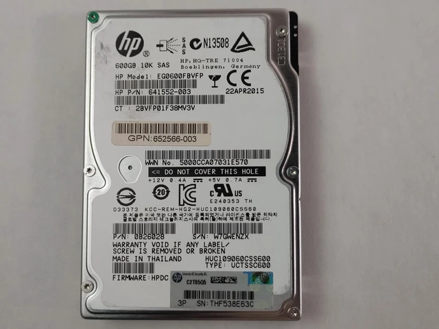 Main image of (NOT FOR HOME PC!) Lot of 5 Hitachi HP HUC109060CSS600 600 GB SAS 2 2.5 in Enterprise Drive