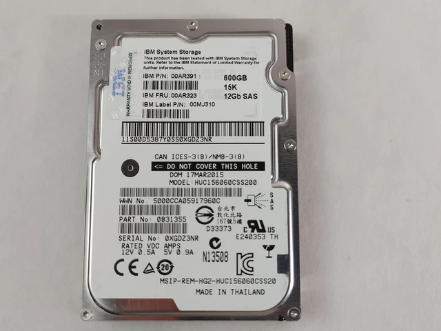 Main image of (NOT FOR HOME PC!) Lot of 2 Hitachi IBM HUC156060CSS200 600 GB SAS 3 2.5 in Enterprise Drive