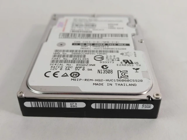 Alt view image 5 of 7 - (NOT FOR HOME PC!) Lot of 2 Hitachi IBM HUC156060CSS200 600 GB SAS 3 2.5 in Enterprise Drive