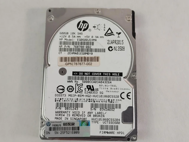Main image of (NOT FOR HOME PC!) Lot of 2 Hitachi HP HUC101860CSS204 600 GB SAS 3 2.5 in Enterprise Drive