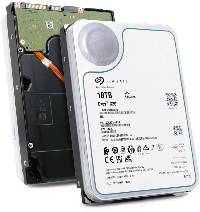 Main image of Seagate Exos X20 18TB SATA 6Gb/s 3.5" Enterprise Hard Drive - ST18000NM003D