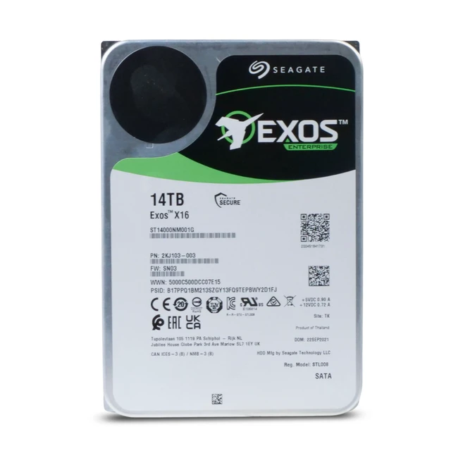 Alt view image 2 of 7 - Seagate Exos X16 14TB ST14000NM001G 7.2K RPM SATA 6Gb/s 512e 3.5" Enterprise HDD