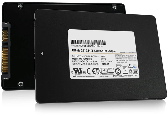 Main image of Samsung PM863a 3.84TB MZ7LM3T8HMLP SATA 6Gb/s 2.5" Enterprise SSD
