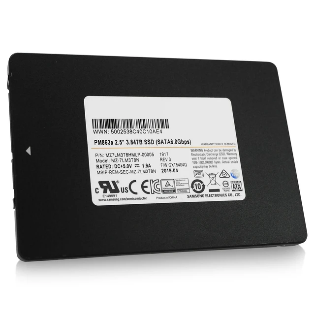 Alt view image 4 of 7 - Samsung PM863a 3.84TB MZ7LM3T8HMLP SATA 6Gb/s 2.5" Enterprise SSD