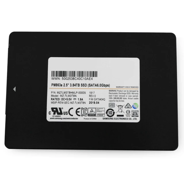 Alt view image 6 of 7 - Samsung PM863a 3.84TB MZ7LM3T8HMLP SATA 6Gb/s 2.5" Enterprise SSD