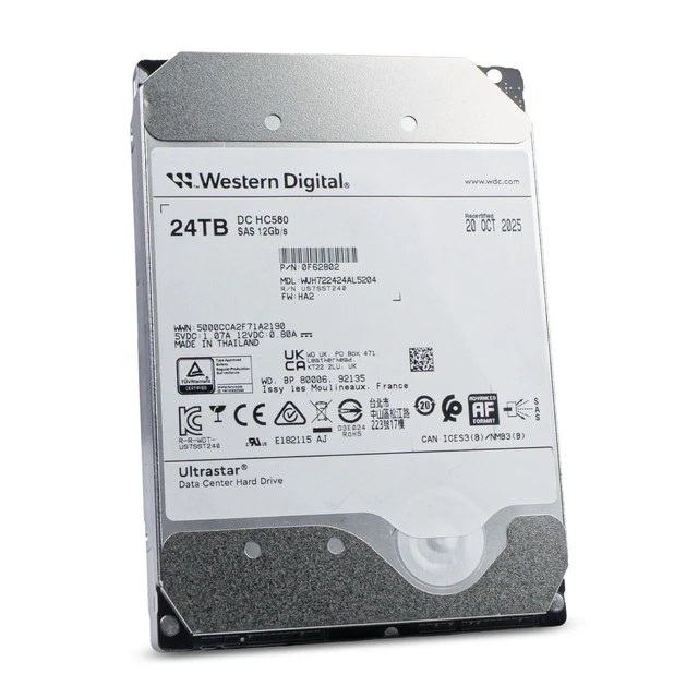 Alt view image 5 of 7 - (NOT FOR HOME PC!) WD DC HC580 24TB WUH722424AL5204 0F62802 7.2K RPM SAS 12Gb/s 512e 3.5" HDD