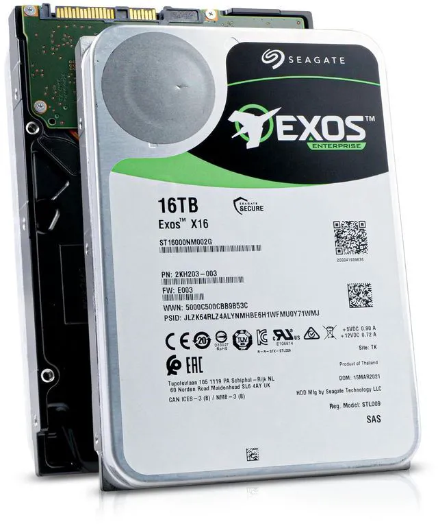 Main image of (NOT FOR HOME PC!) Seagate Exos X16 ST16000NM002G 16TB 7.2K RPM SAS 12Gb/s 512e 3.5" Enterprise HDD
