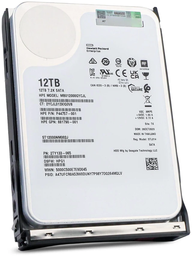 Alt view image 4 of 7 - HP Generation 11 12TB MB012000GYCJL P44757-001 7.2K RPM SATA 6Gb/s 512e 3.5" HDD