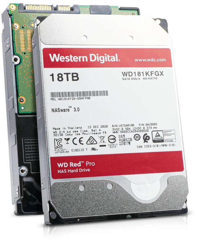 Main image of WD Red Pro 18TB WD181KFGX 7.2K RPM SATA 6Gb/s 512e 3.5" NAS HDD