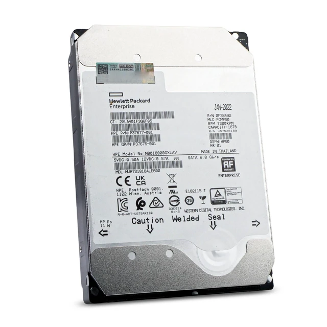 Alt view image 5 of 7 - HP/WD 18TB WUH721818ALE600 0F38492 7.2K RPM SATA 6Gb/s 512e 3.5" Enterprise HDD