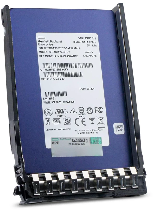 Alt view image 2 of 7 - HP Generation 11 3.84TB MK003840GWHTE 2.5 DWPD SATA 2.5" Enterprise SSD