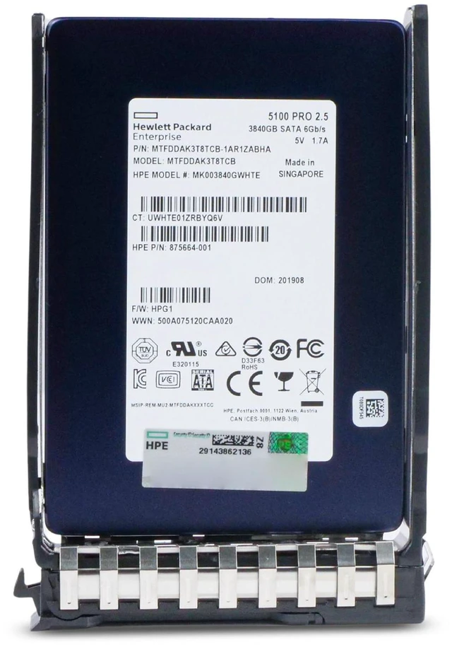 Alt view image 4 of 7 - HP Generation 11 3.84TB MK003840GWHTE 2.5 DWPD SATA 2.5" Enterprise SSD