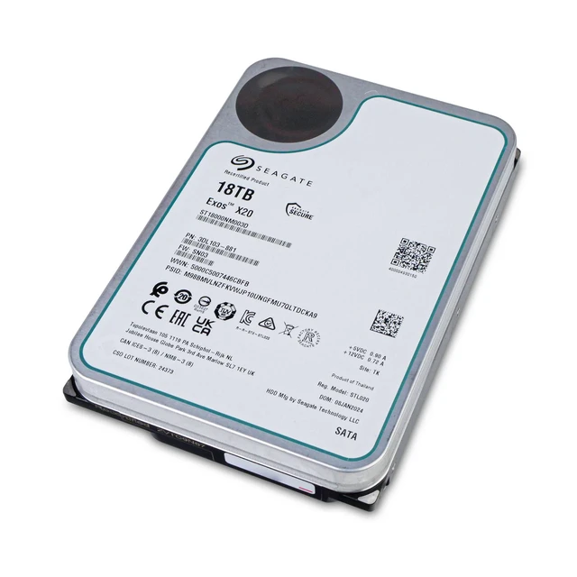 Alt view image 7 of 7 - Seagate Exos X20 18TB ST18000NM003D 7.2K RPM SATA 6Gb/s 512e 3.5" Hard Drive