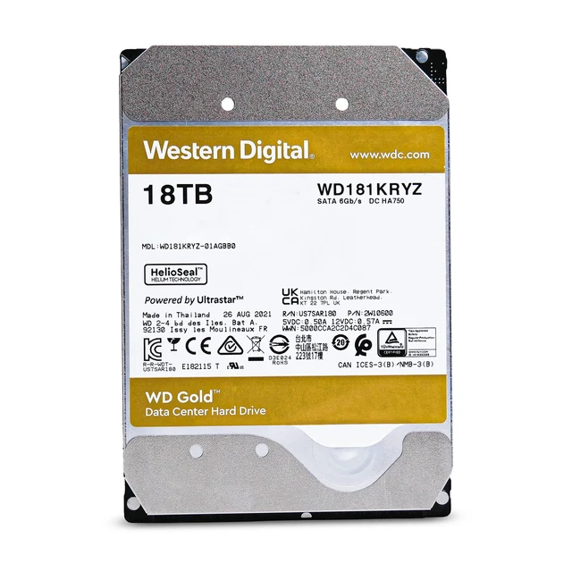 Alt view image 3 of 7 - WD Gold DC HA750 18TB WD181KRYZ 01AGBB0 7.2K RPM SATA 6Gb/s 512e 3.5" HDD