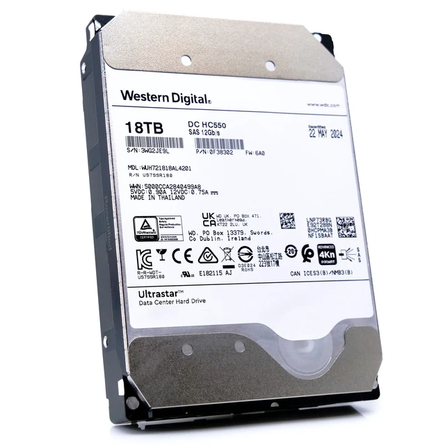 Alt view image 4 of 7 - (NOT FOR HOME PC!) WD DC HC550 18TB WUH721818AL4201 0F38302 SAS 12Gb/s 4Kn 3.5" Enterprise HDD
