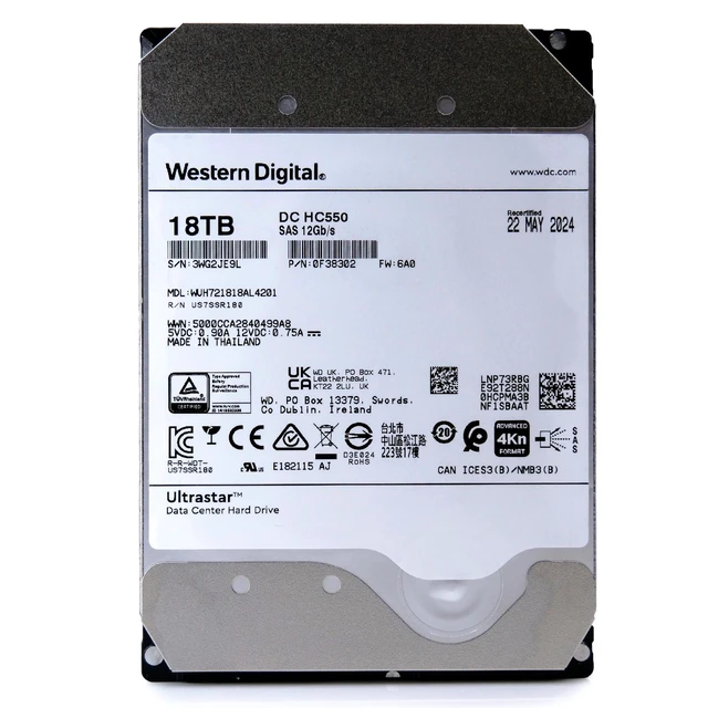 Alt view image 6 of 7 - (NOT FOR HOME PC!) WD DC HC550 18TB WUH721818AL4201 0F38302 SAS 12Gb/s 4Kn 3.5" Enterprise HDD