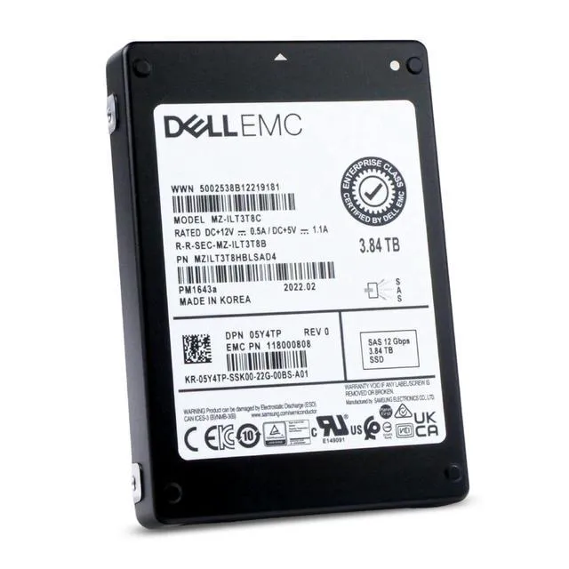 Alt view image 6 of 7 - (NOT FOR HOME PC!) Dell/Samsung 3.84TB MZILT3T8C SAS 12Gb/s 3D TLC 1 DWPD 2.5" Enterprise SSD