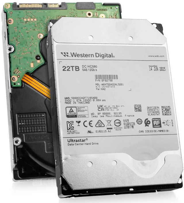Main image of (NOT FOR HOME PC!) WD DC HC580 22TB WUH722422AL5201 0F62790 7.2K RPM SAS 12Gb/s 512e 3.5" HDD